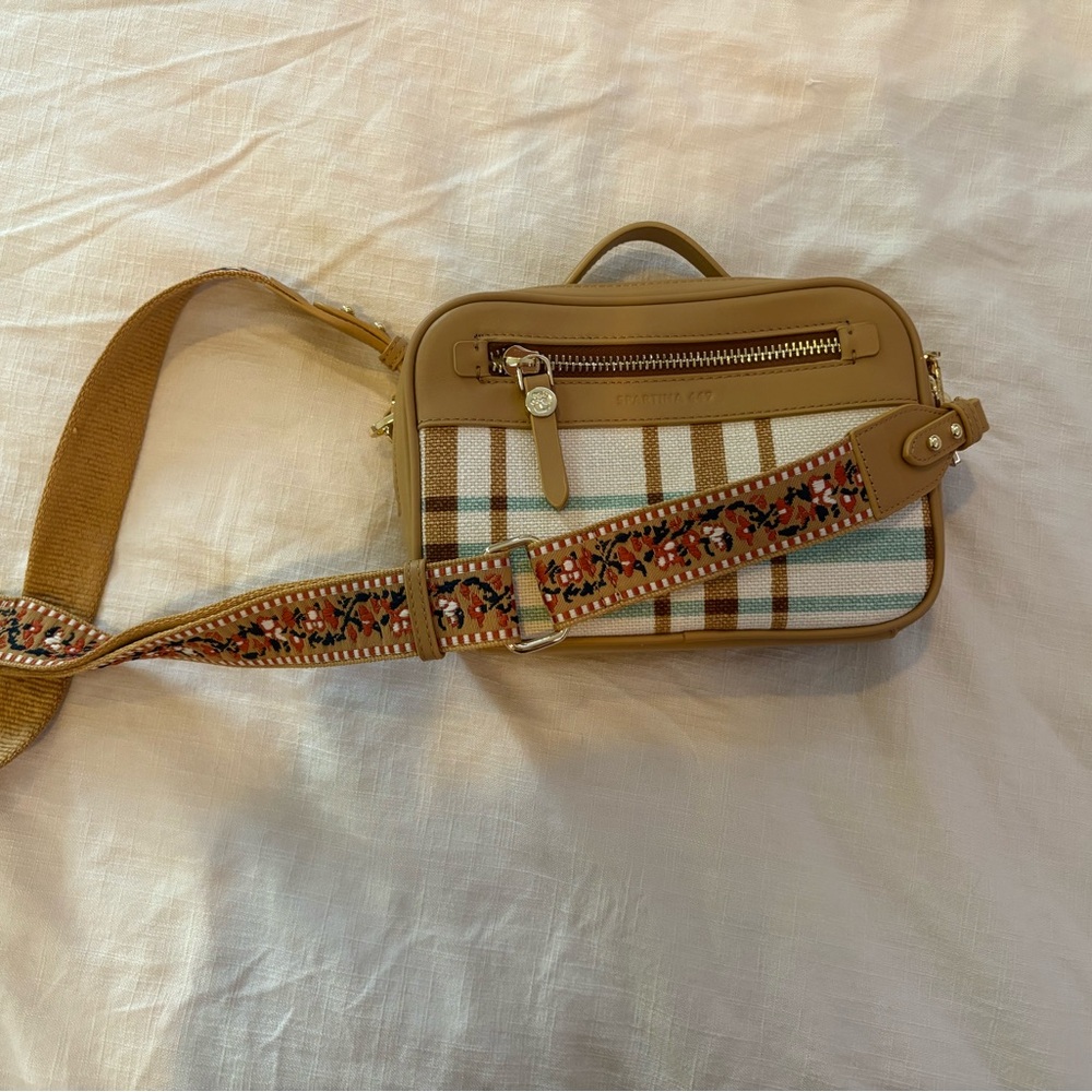 Spartina 449 Ellie Crossbody Kalalanta Plaid Cream